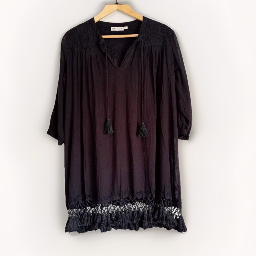 Roberta Roller Rabbit Black Lucknow Serafina Tunic Dress Women’s XS Resort Boho